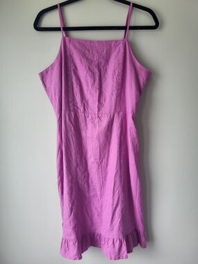 Women’s Pink Midi Barbie Core Garden Girl Vacation Sundress with Ruffle Hem